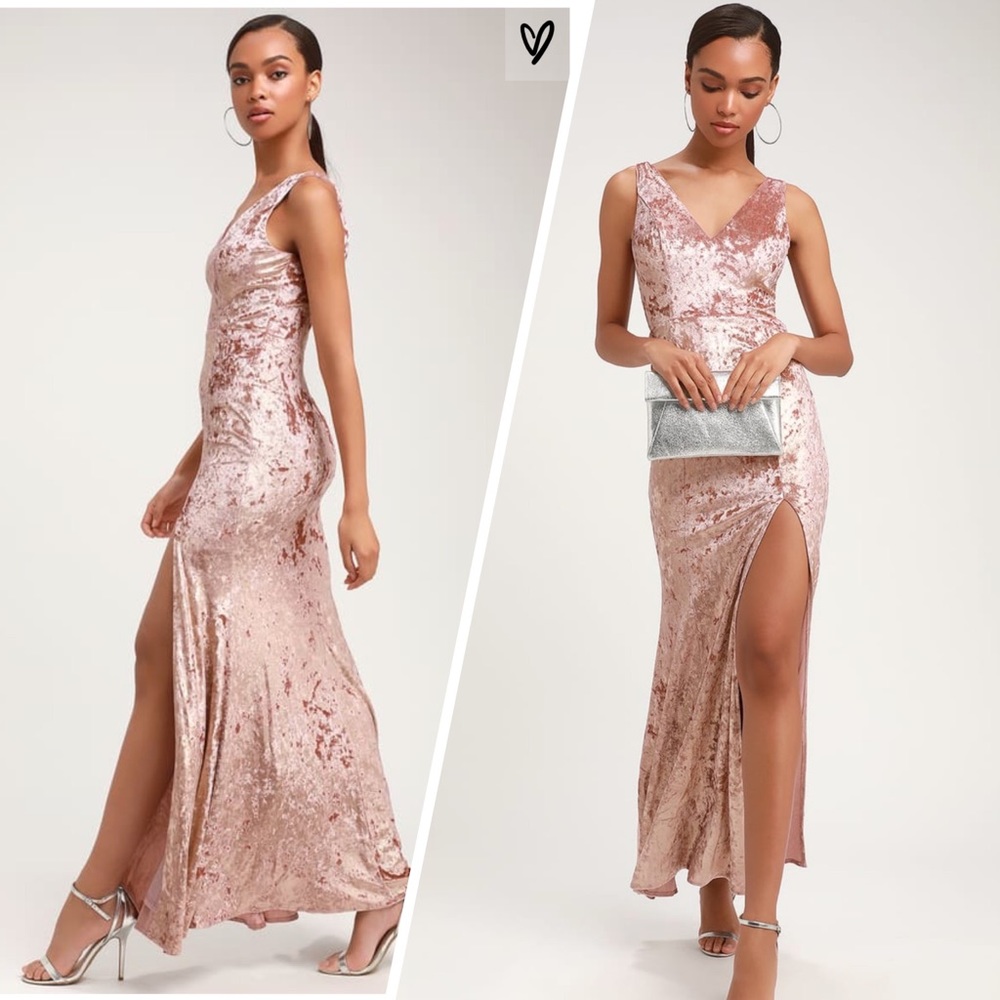 Lulus Mauve Velvet Maxi Dress